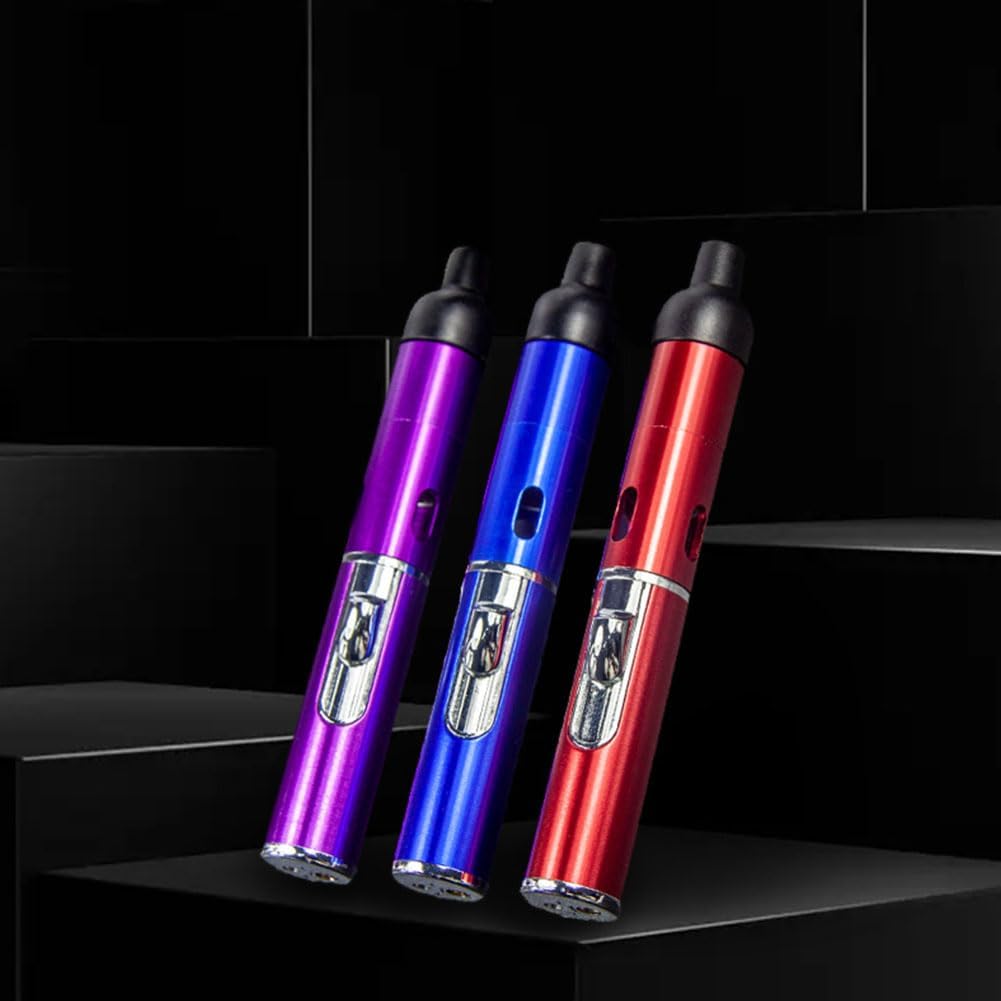 Beast-Fox Pipe Lighter Combo, Portable Slim Torch Ligters Butane Refillable, Multipurpose Handheld Lighters Metal Tube for Outdoor Camping Hiking (Purple)