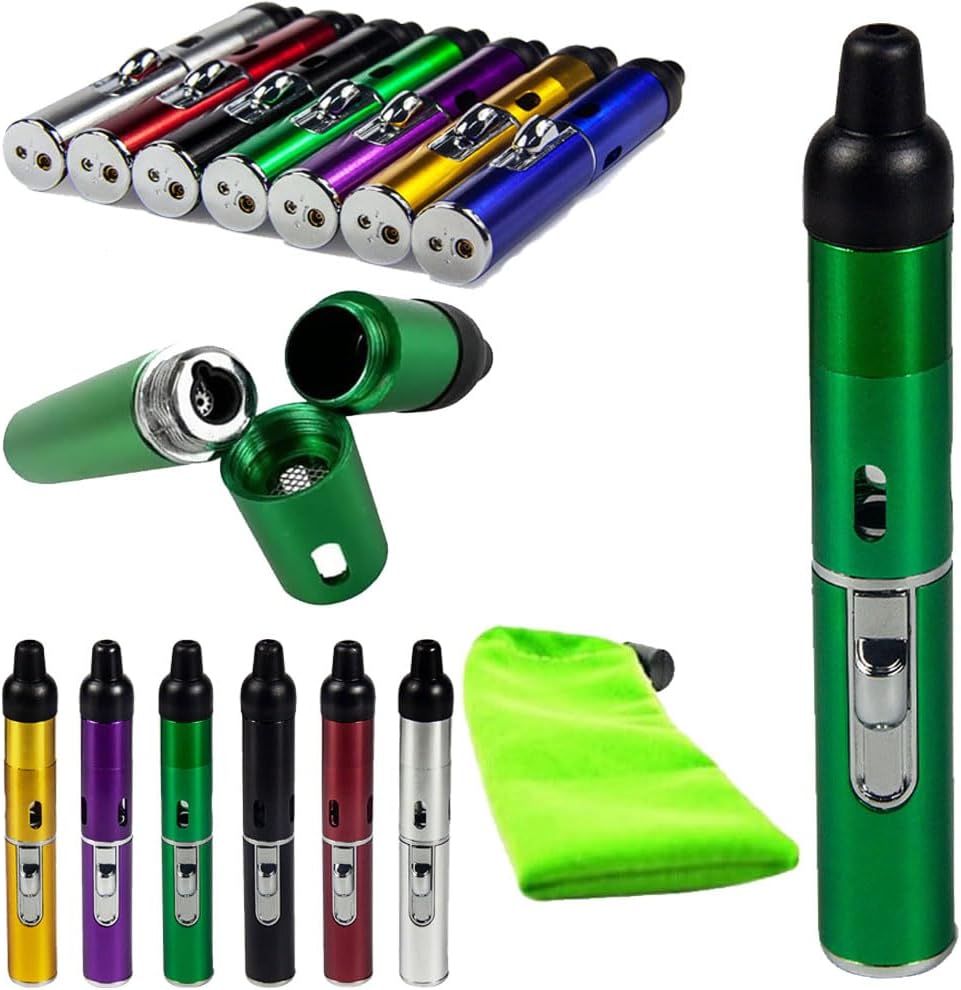 Beast-Fox Pipe Lighter Combo, Portable Slim Torch Ligters Butane Refillable, Multipurpose Handheld Lighters Metal Tube for Outdoor Camping Hiking (Green)
