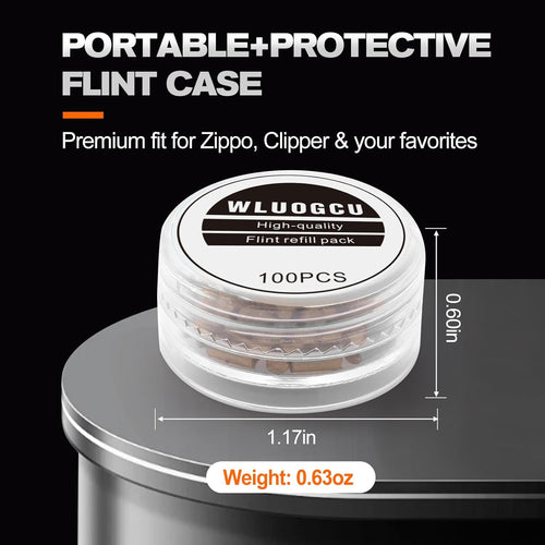 100Pcs Lighter Flints Refills, Premium Replaceable Flint Pen Cartridges, Compatible for Zippo & Clipper Lighters, Fast Ignition, Long-Lasting & Durable WLUOGCU