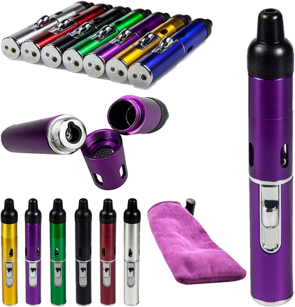 Beast-Fox Pipe Lighter Combo, Portable Slim Torch Ligters Butane Refillable, Multipurpose Handheld Lighters Metal Tube for Outdoor Camping Hiking (Purple)