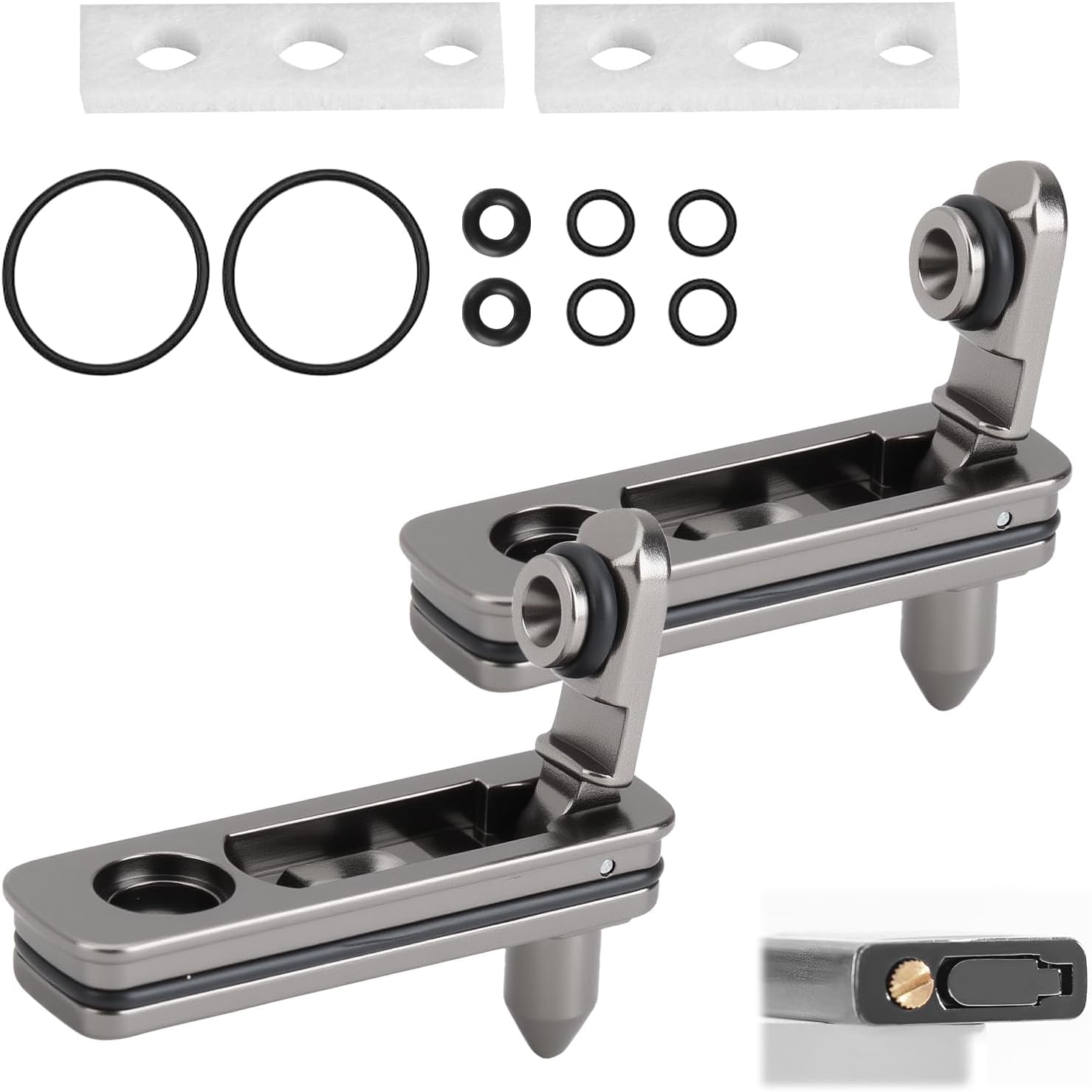 2 Pack Lighter Repair Kit Compatible with Zippo, Replacement Gasket Seal Insert Accessories with Cotton Pads, Anti Evaporation Parts for Insert Maintenance, Metal Bottom Seals