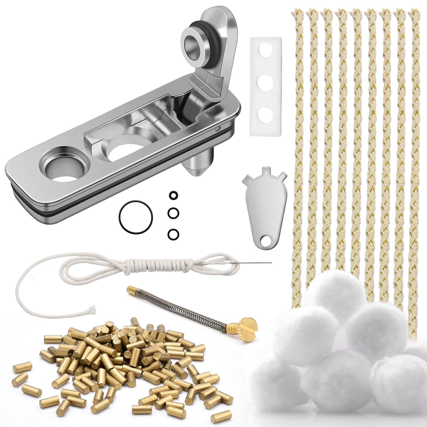 2 Set Lighter Gasket Seal Metal Lighter Repair Insert Accessories Kit 1Ppcs Cotton Felt Pad with 3Pcs Rubber Seals for Lighter Bottom Seal(Sliver+Black)